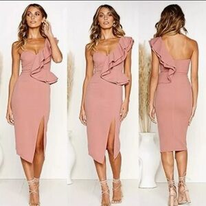 Women’s ECOWISH Black Sexy One Shoulder Cocktail Dress, Large